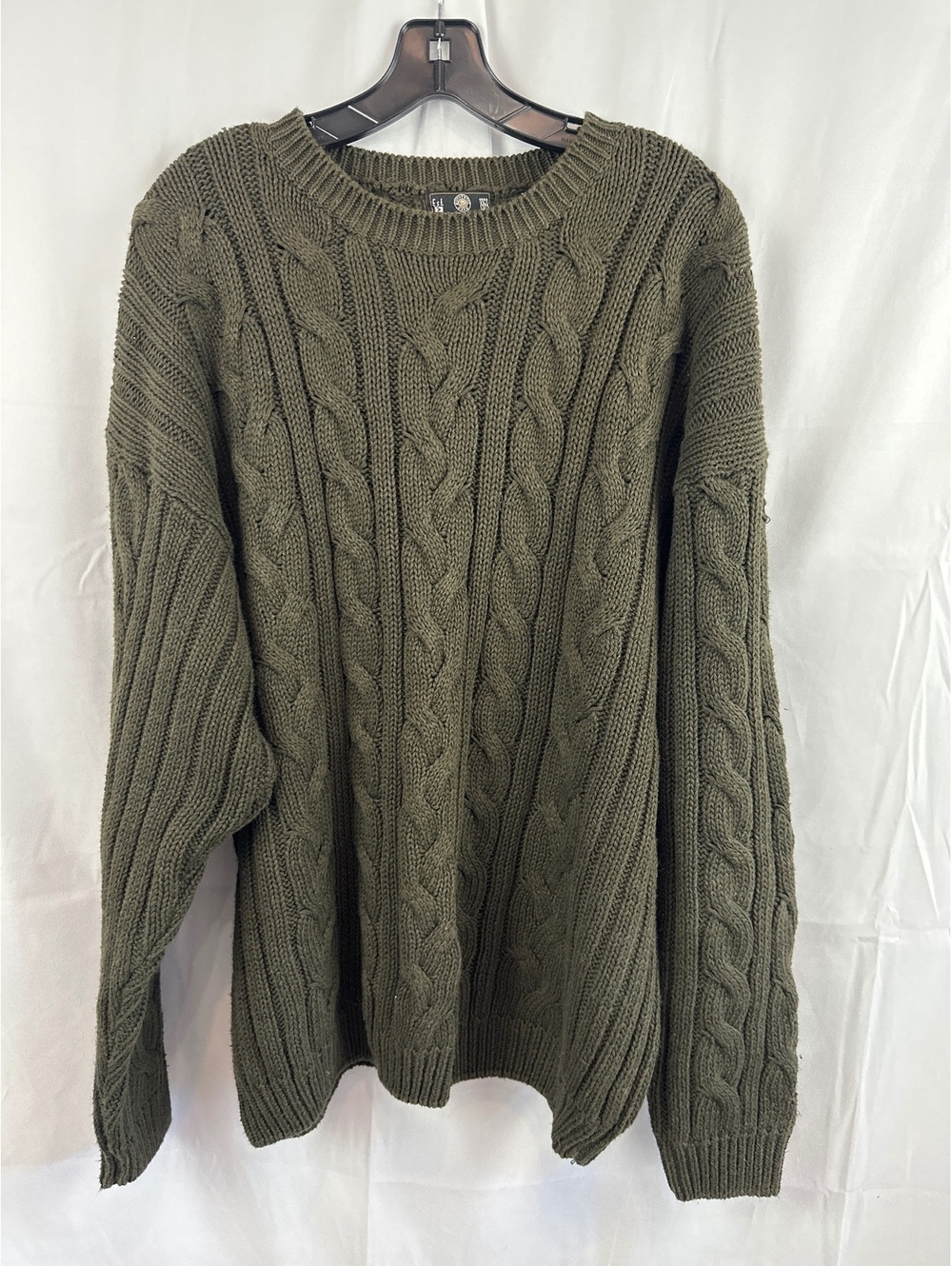 J. Riggings Sportswear Olive Green Cable Knit Sweater XXL